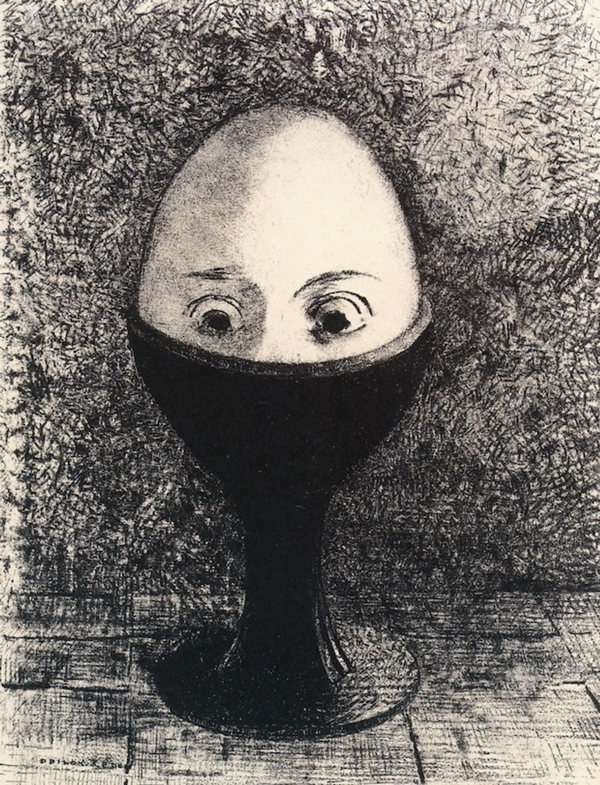 Odilon Redon, « L’Œuf », 1885, lithographie, 29,3 x 22,6 cm, Bibliothèque nationale de France