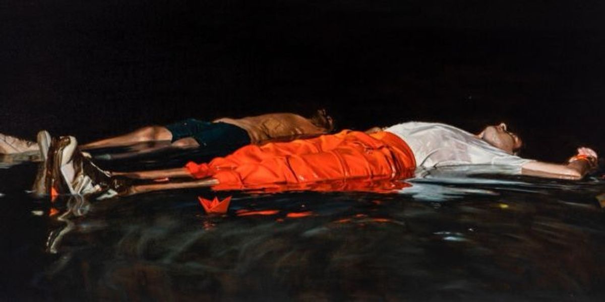« l’horizon » de Hamdad de 2023 (160×200. huile sur toile)