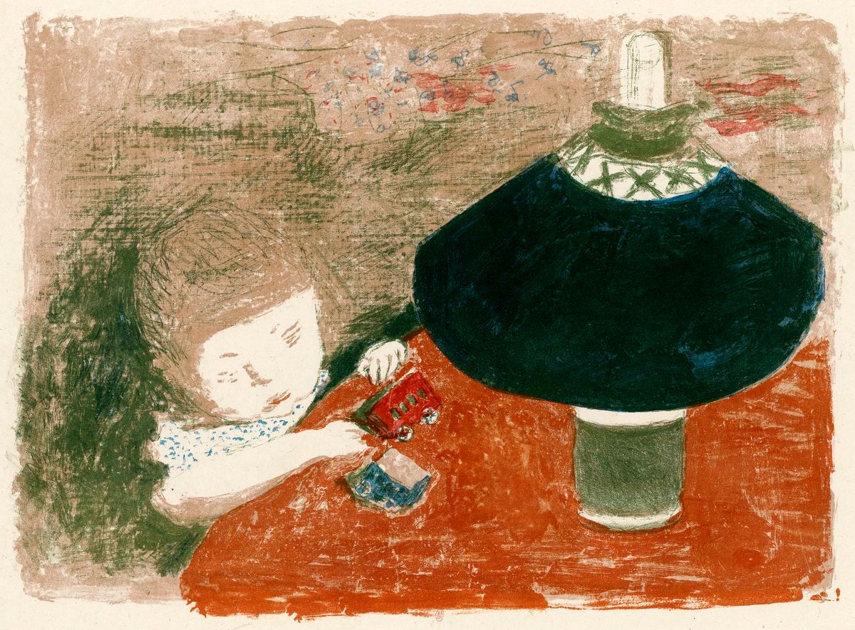 « l’enfant à la lampe » de Bonnard. Lithographie 1897