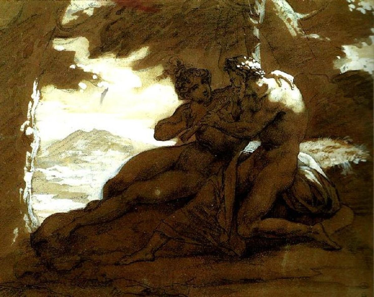 Géricault. « nymphe et satyre » Louvre