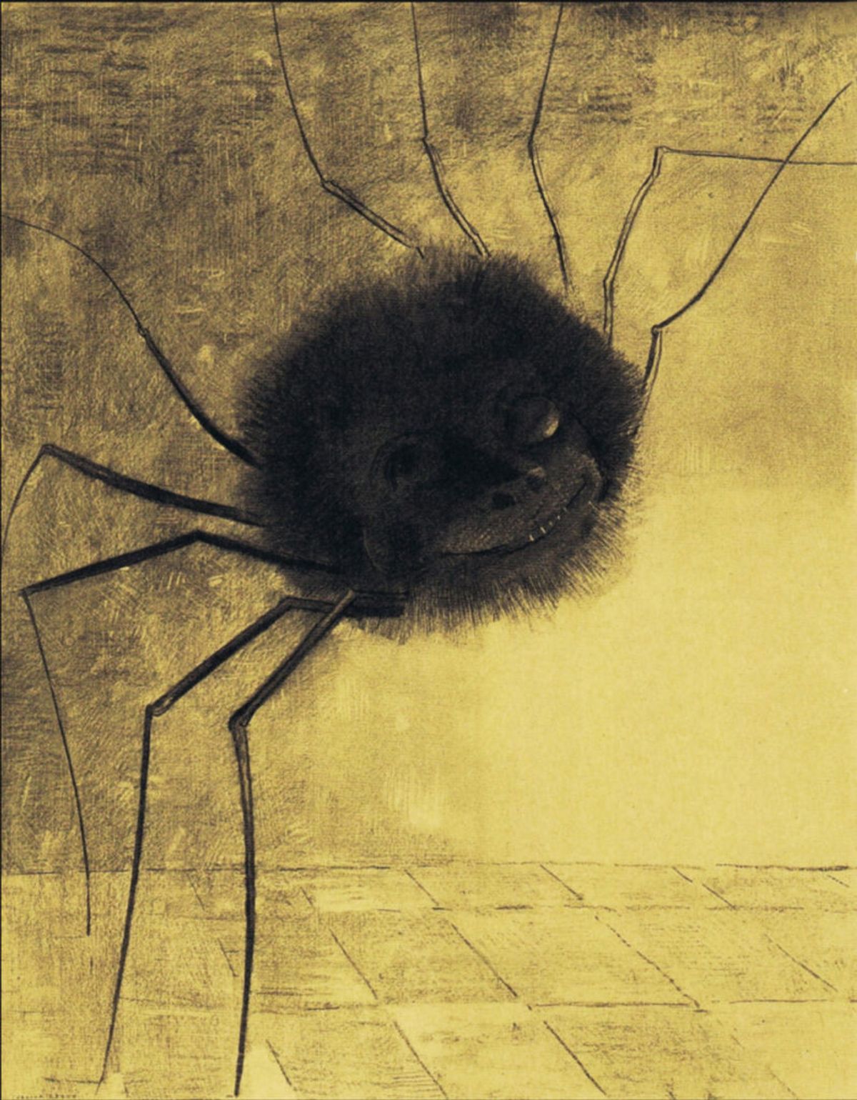 Odilon Redon « l’araignée souriante » fusain sur papier