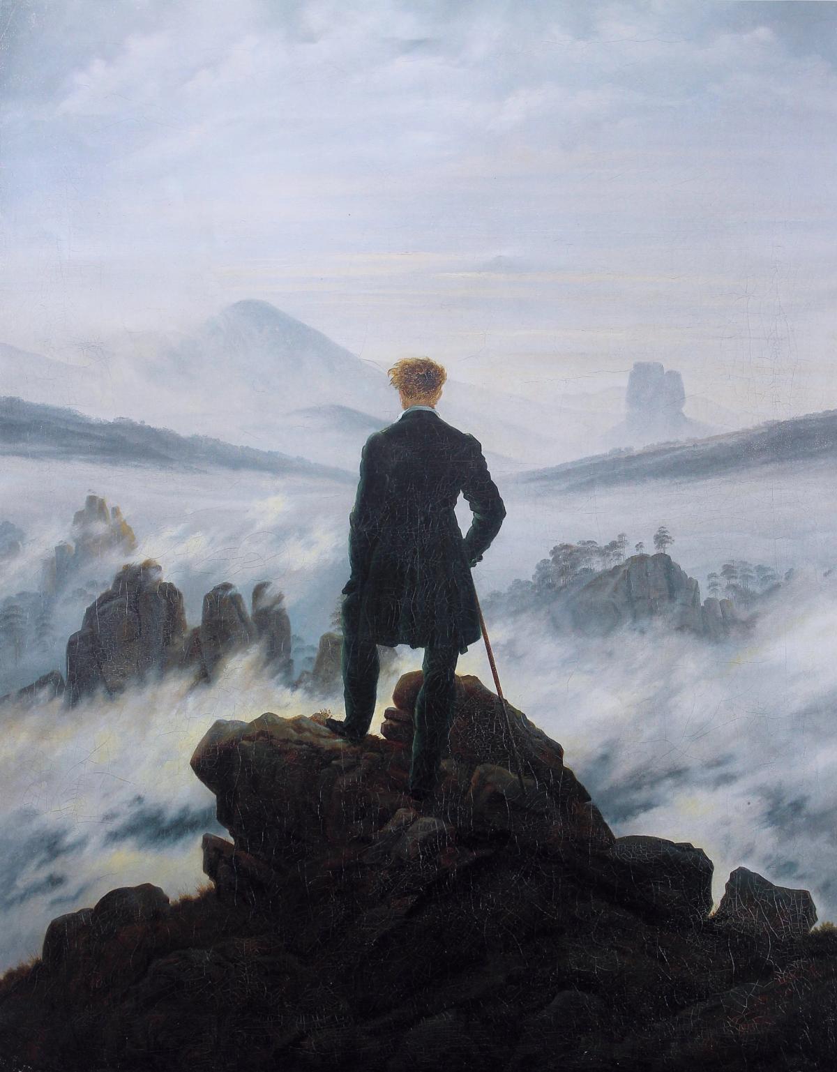 « Le Voyageur contemplant une mer de nuages (Der Wanderer über dem Nebelmeer) »1818