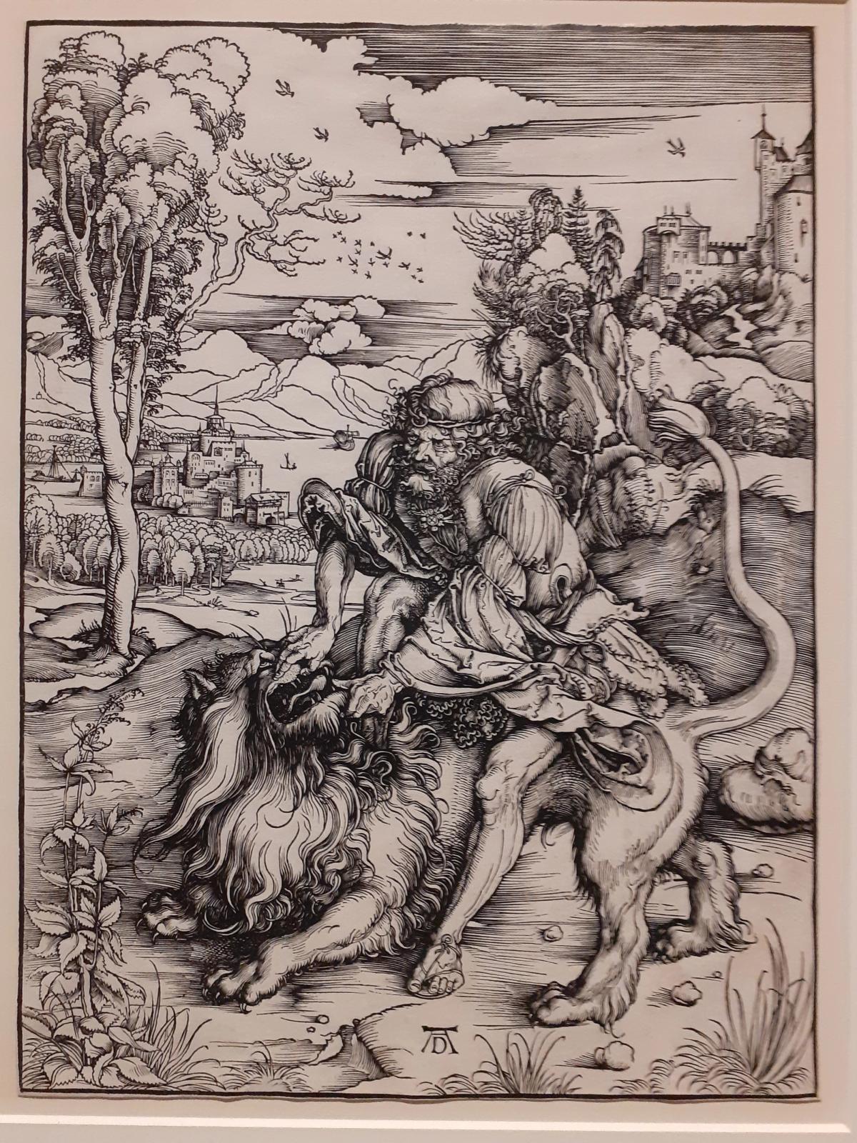 détail du ciel du « Christ au mont des oliviers », Dürer, eau forte de 1515