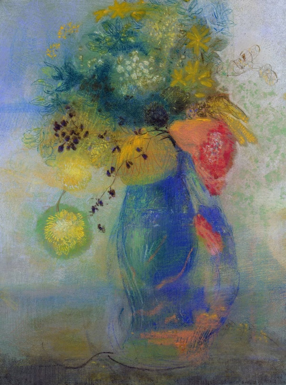 Redon « vase de fleurs » pastel