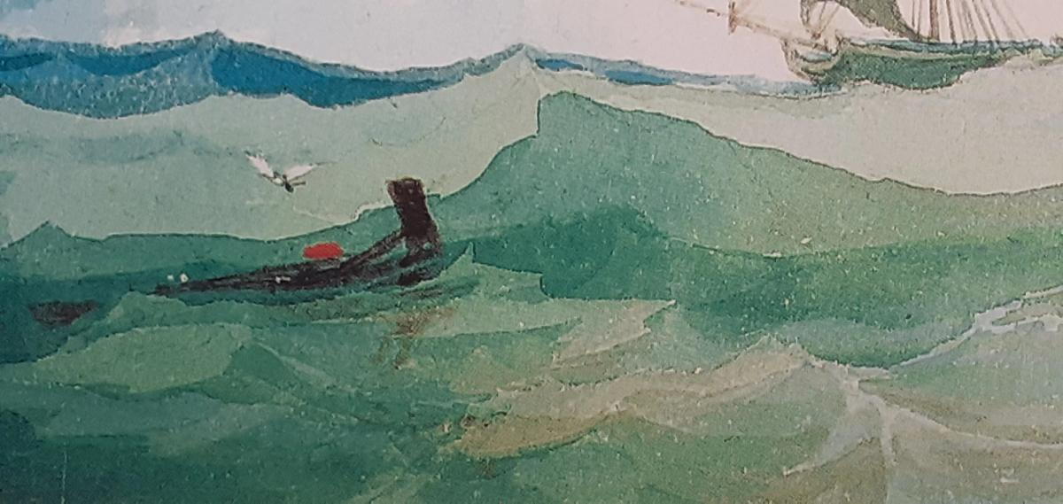 marine aquarelle sèche