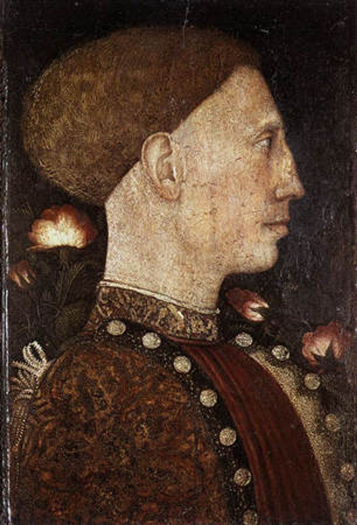 portrait de lionello d'este par Jacopo bellini en 1441. tempera sur bois 28x19