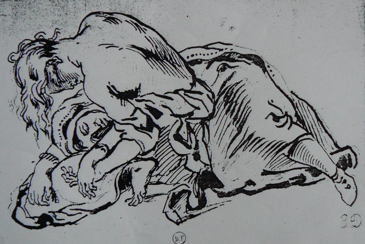 croquis pour l'entreé des croisées 