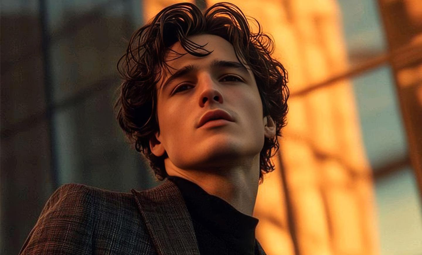 Man with a restored, undetectable hairline in warm autumn light