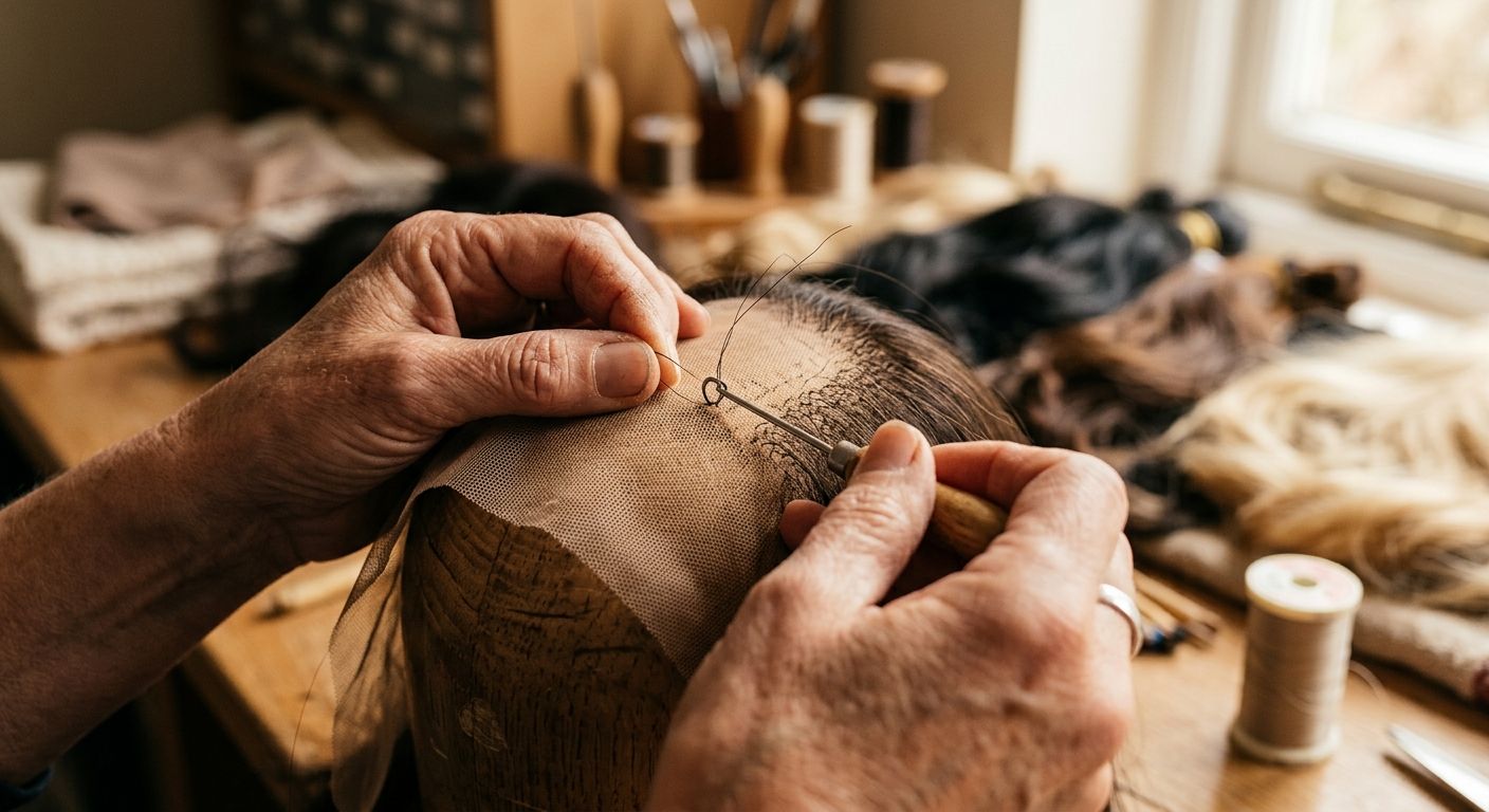 Hand-knotting, one hair at a time