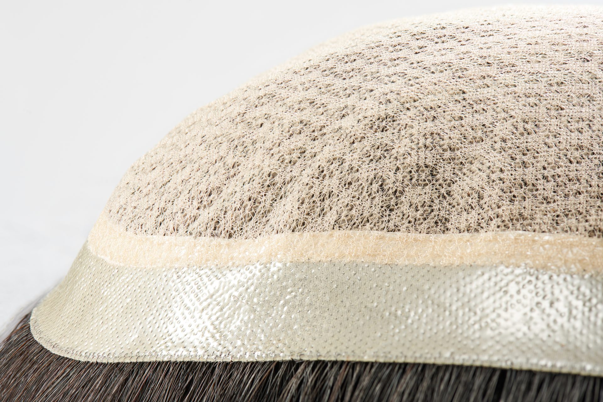 Hybrid base — lace top, poly perimeter