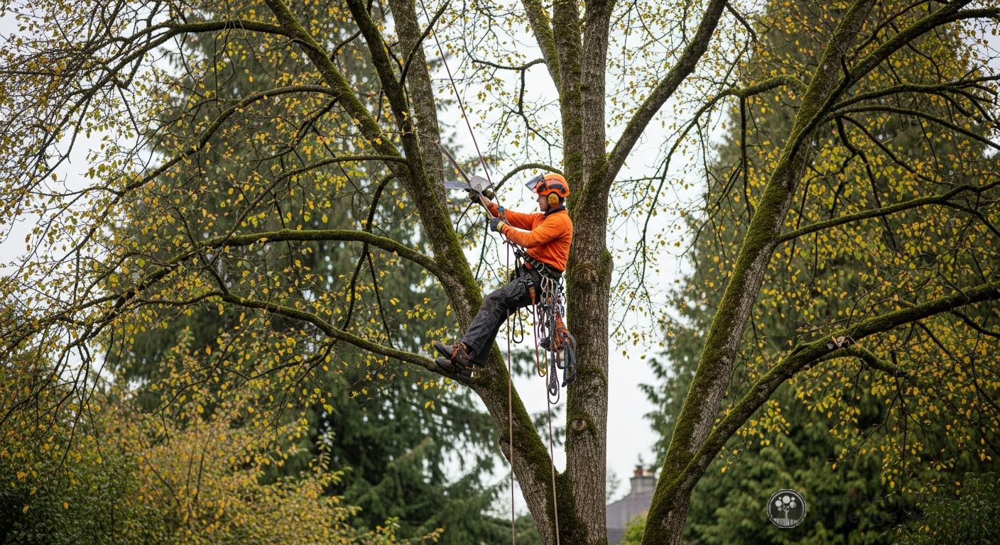 ISA-certified arborist pruning a mature tree in Vancouver