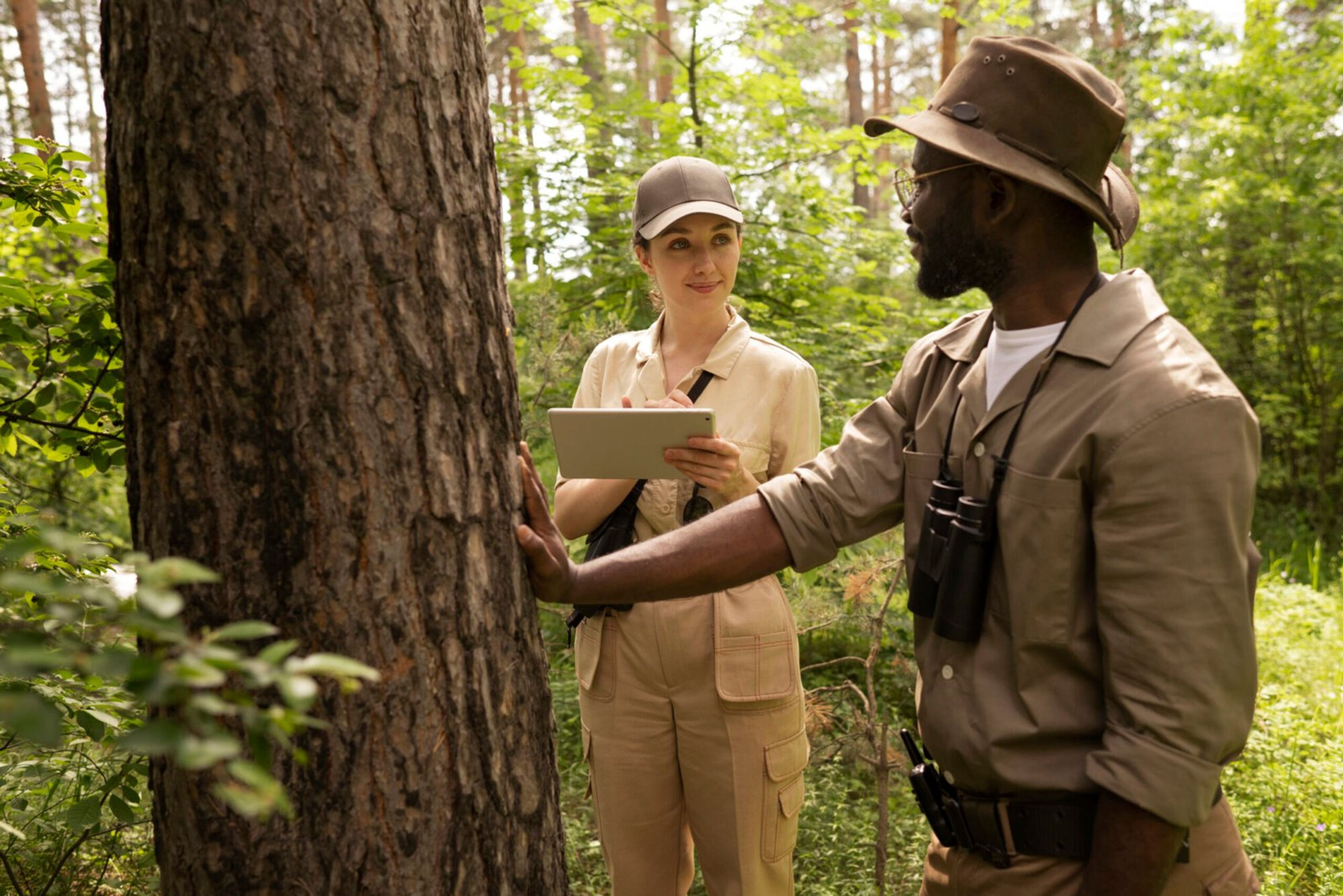 medium shot man woman forest scaled