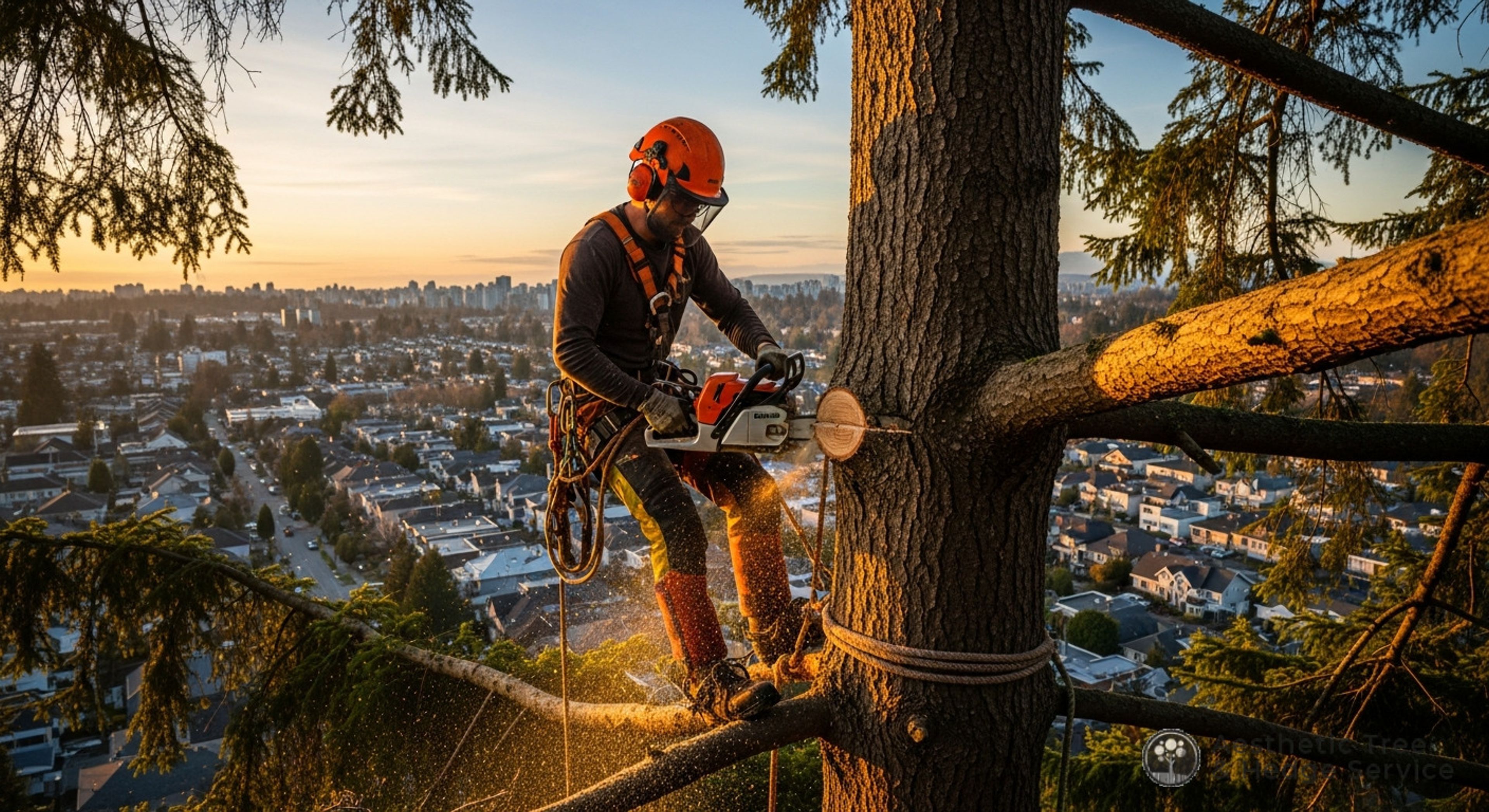 tree removal cost Vancouver BC in progress — Aesthetic Tree