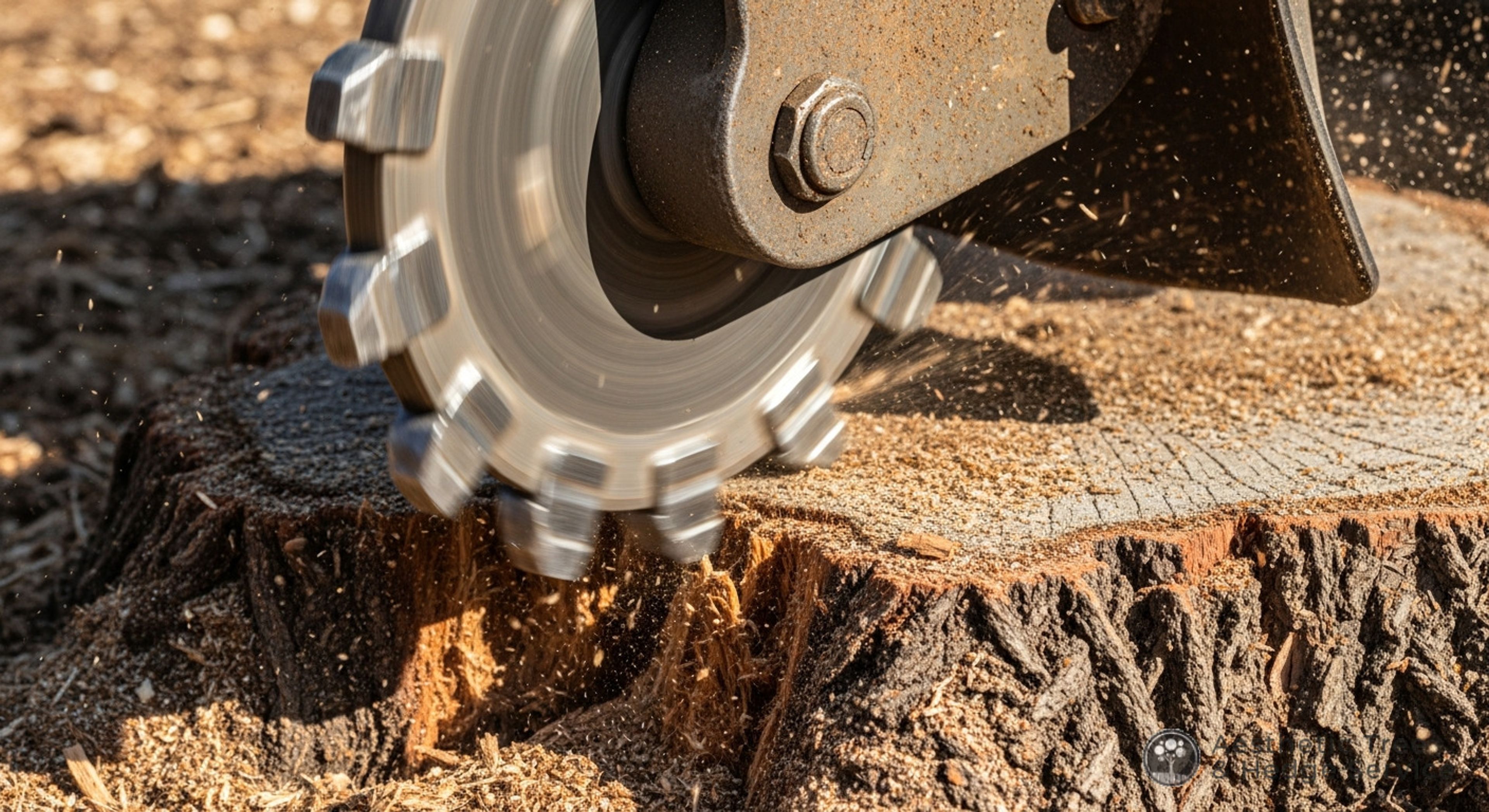 stump grinding safety operations Vancouver in progress — Aesthetic Tree