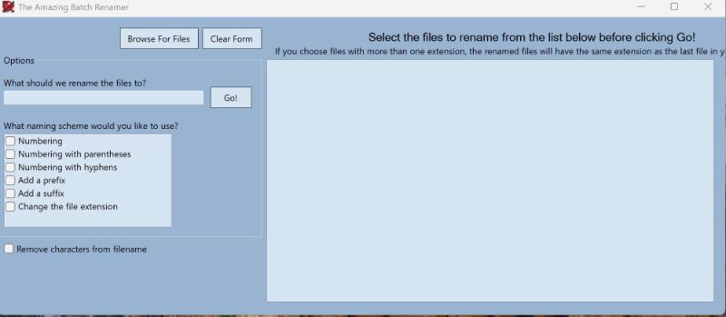 Screenshot of Batch Renamer