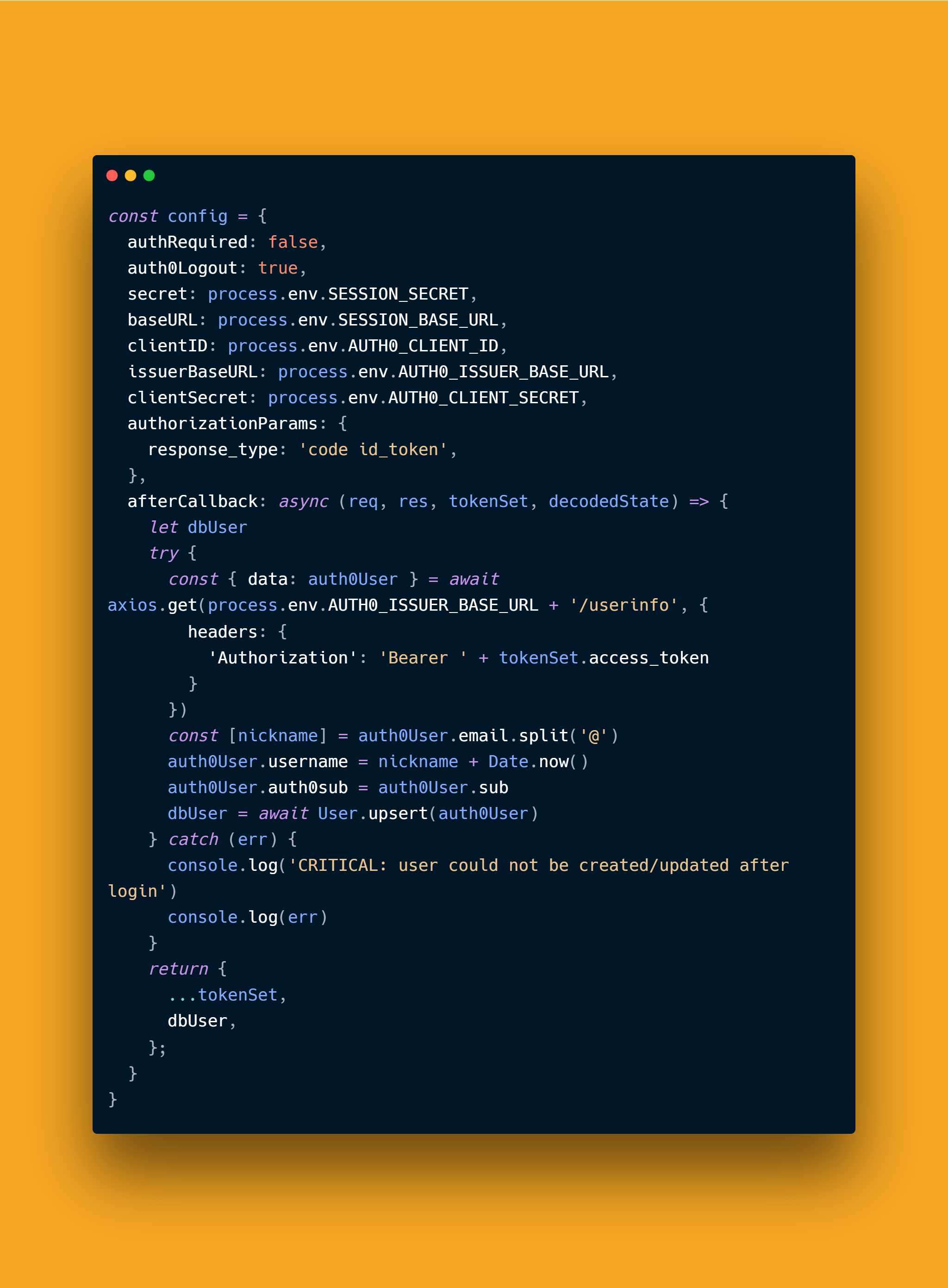 Snippet de código de muestra