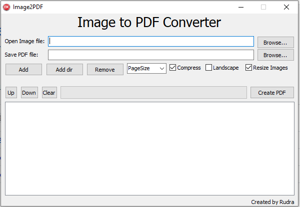 Screenshot of Image2PDF Converter