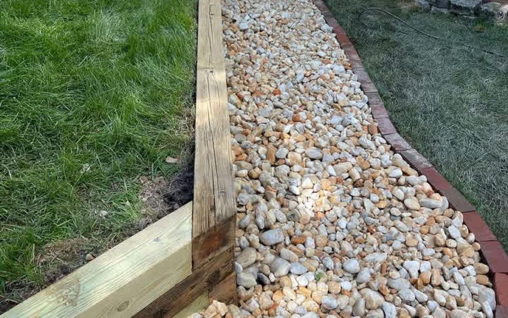 River Rock Drainage Bed and Landscape Border