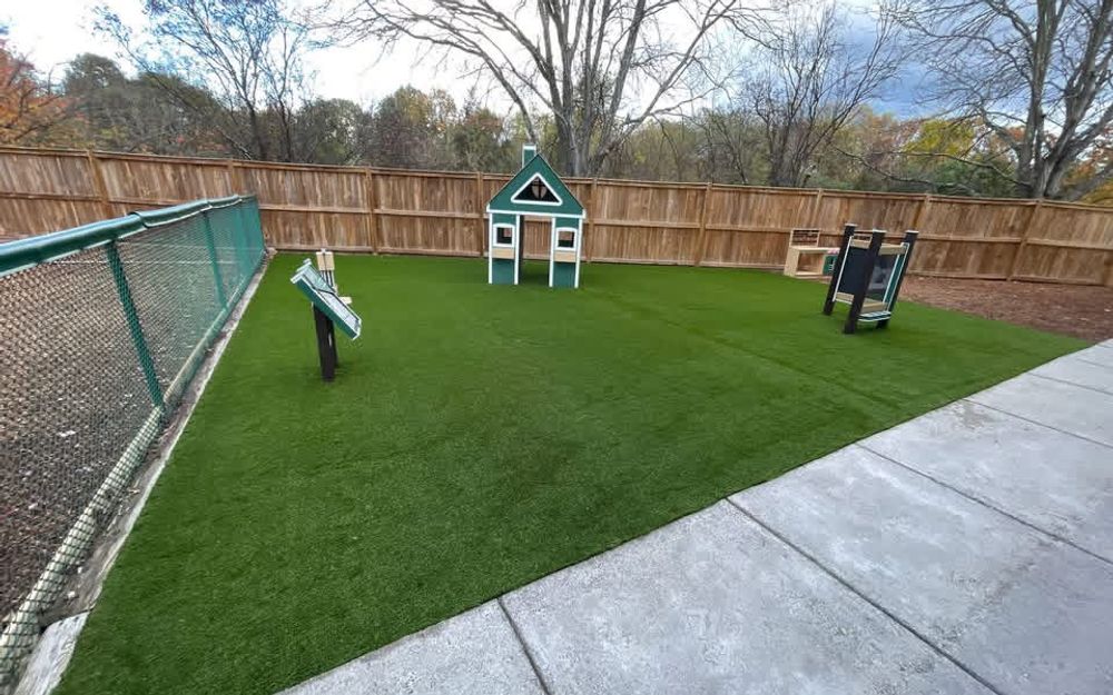 Playground Turf Area with Shade Structure