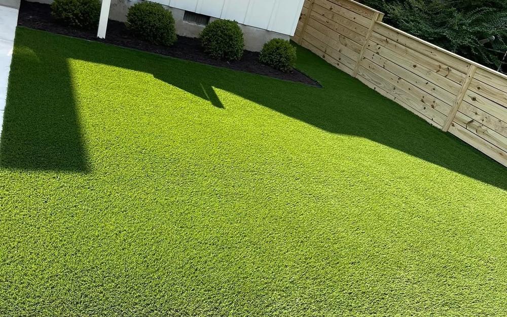 Courtyard Turf Installation with Fence