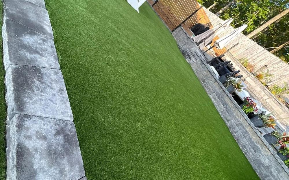 Side Yard Turf with Steps and Plantings