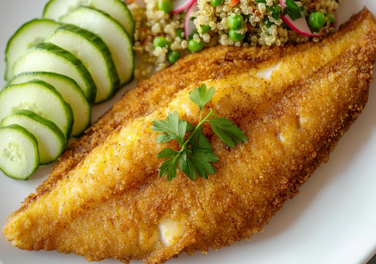 AI-generated recipe photo of catfish fillets styled to Delta Pride's brand