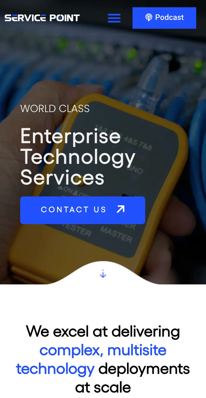 ServicePoint website on mobile