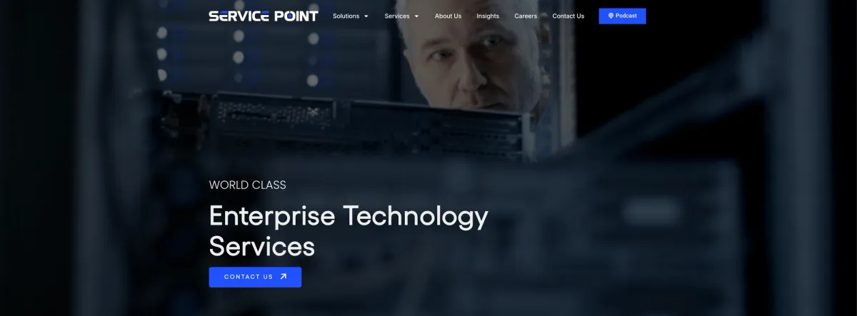 ServicePoint's new website homepage hero banner