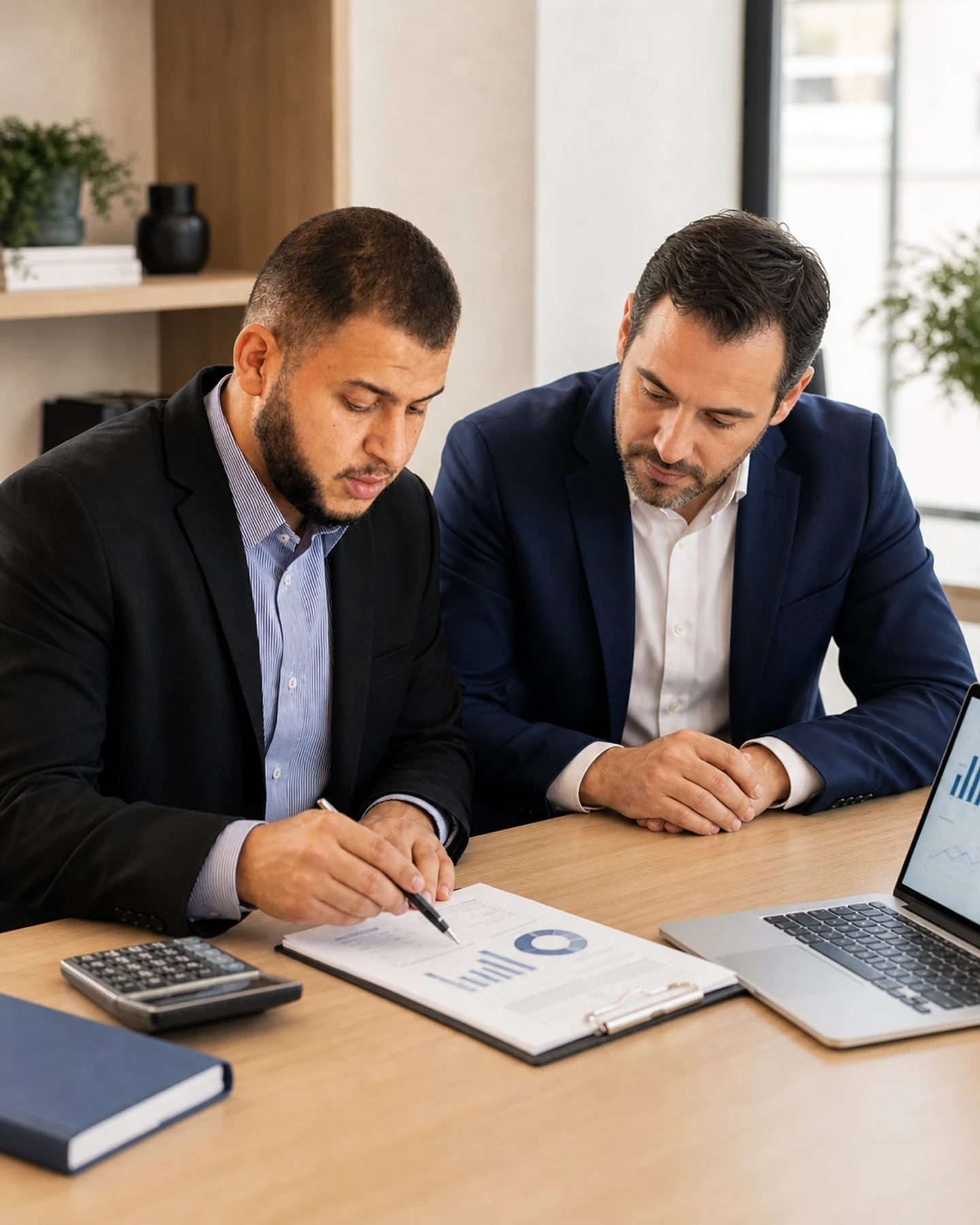 Une équipe associative échange autour de documents comptables et d’un ordinateur.
