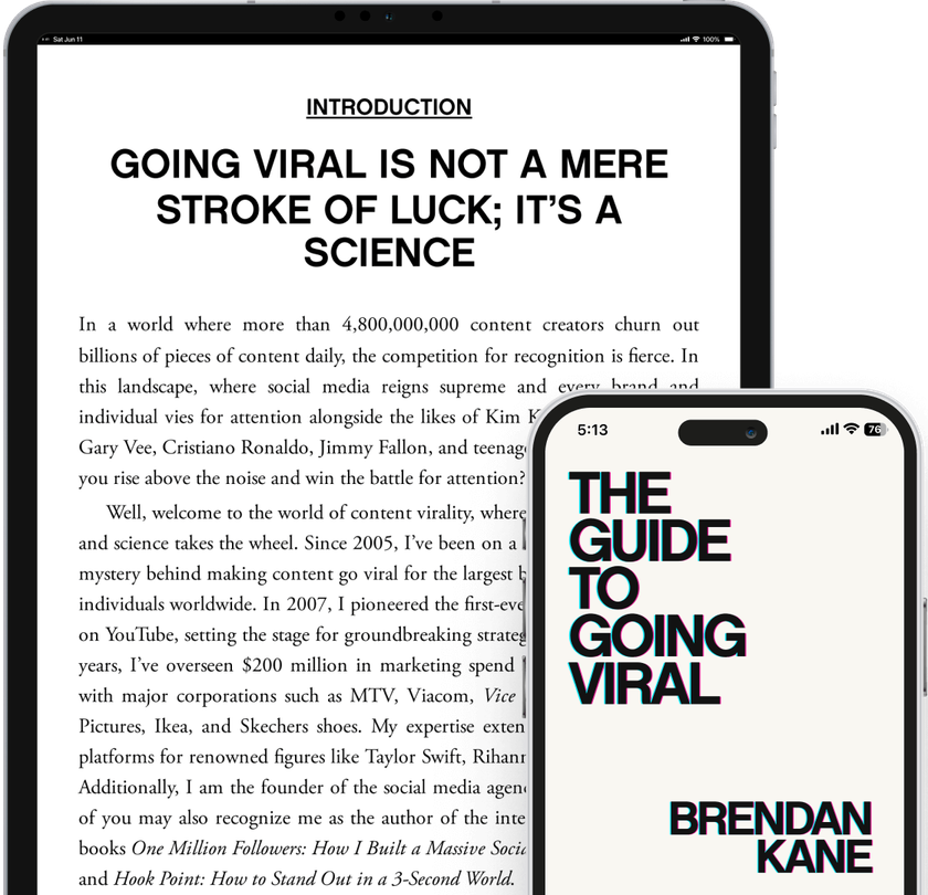 The Guide To Going Viral Book Written By Brendan Kane Hook Point