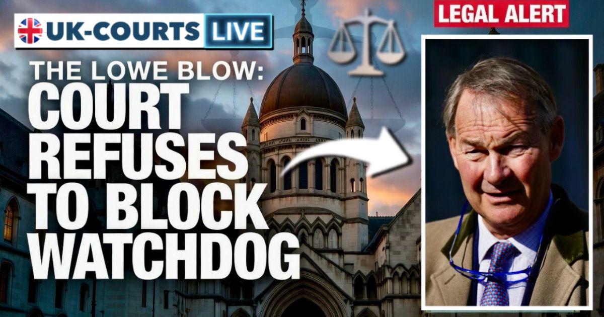🔴 MASSIVE COURT BLOW FOR RUPERT LOWE AS JUDGE REFUSES TO BLOCK WATCHDOG PROBE