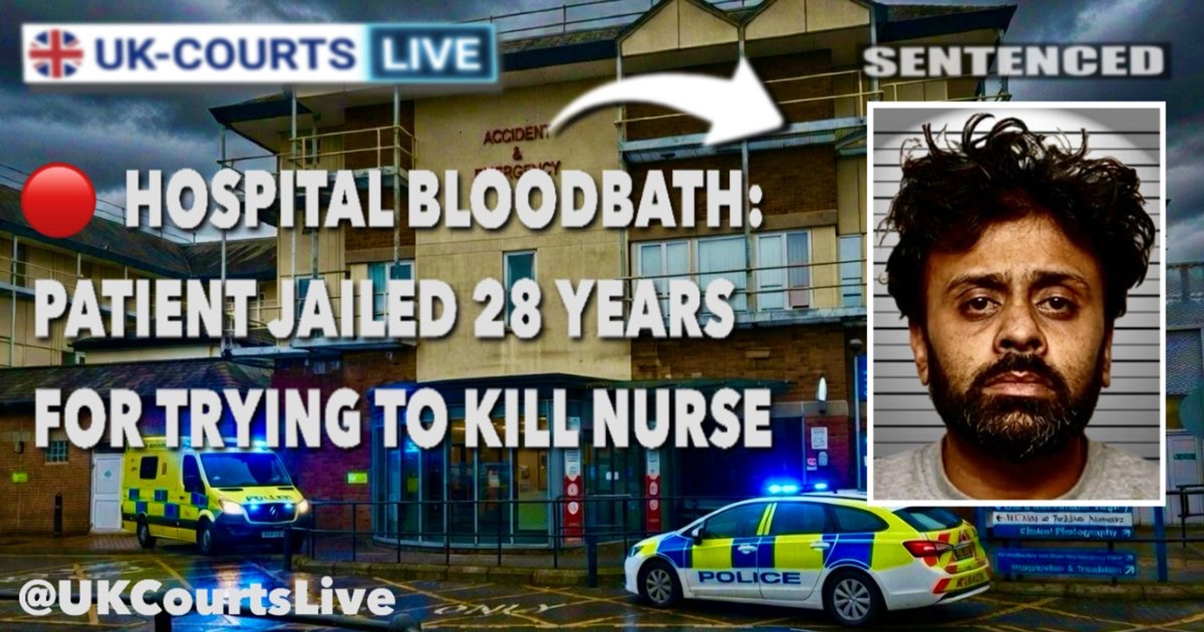 🔴 HOSPITAL BLOODBATH: PATIENT JAILED 28 YEARS FOR TRYING TO KILL NURSE