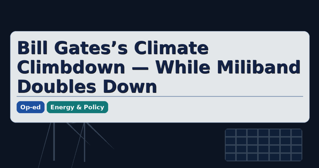 Bill Gates’s Climate Climbdown — While Miliband Doubles Down