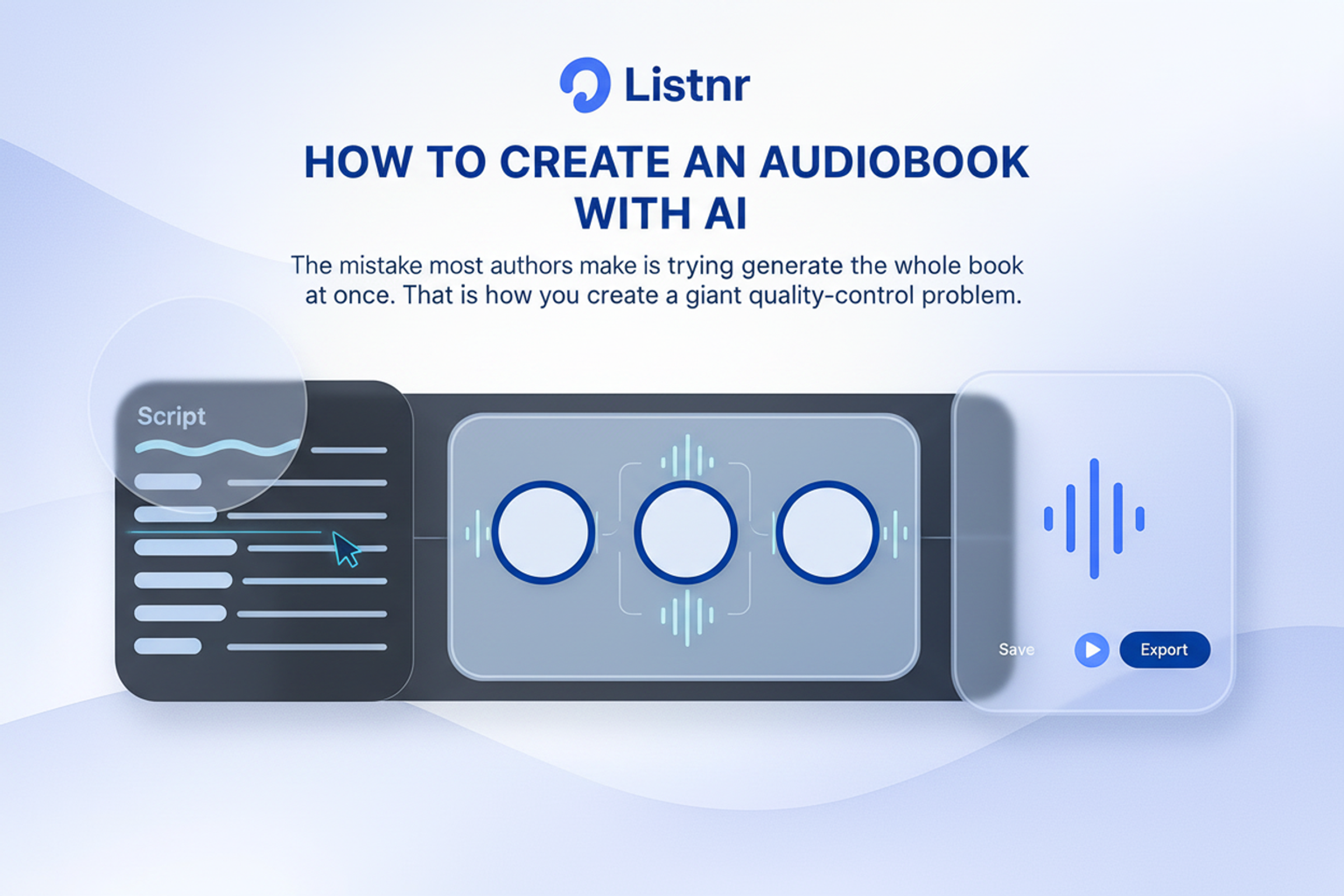 Author creating an audiobook with AI using a chapter-by-chapter workflow and reviewing narration quality