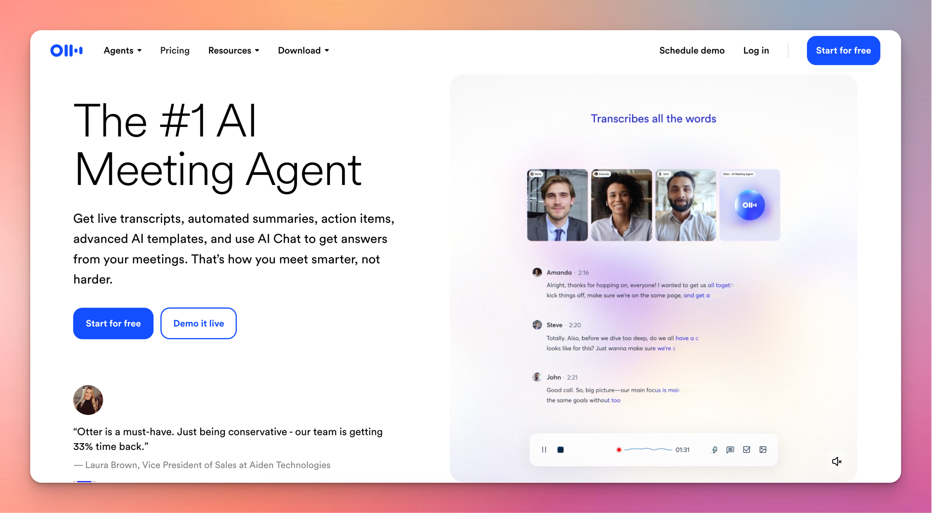Otter.ai is the #2 best Descript alternative