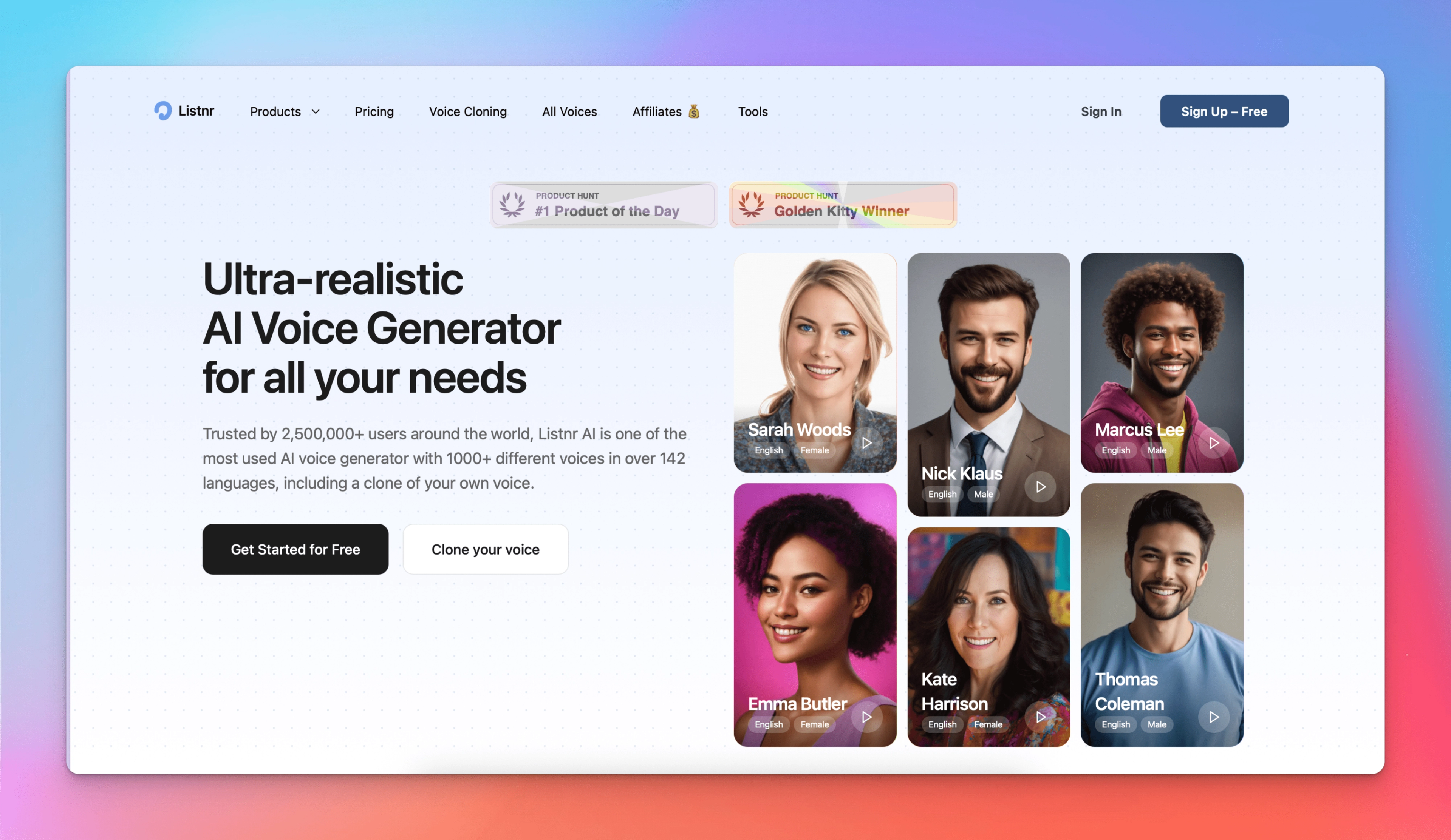Listnr.ai is the top descript alternative in 2025 for podcast voiceovers