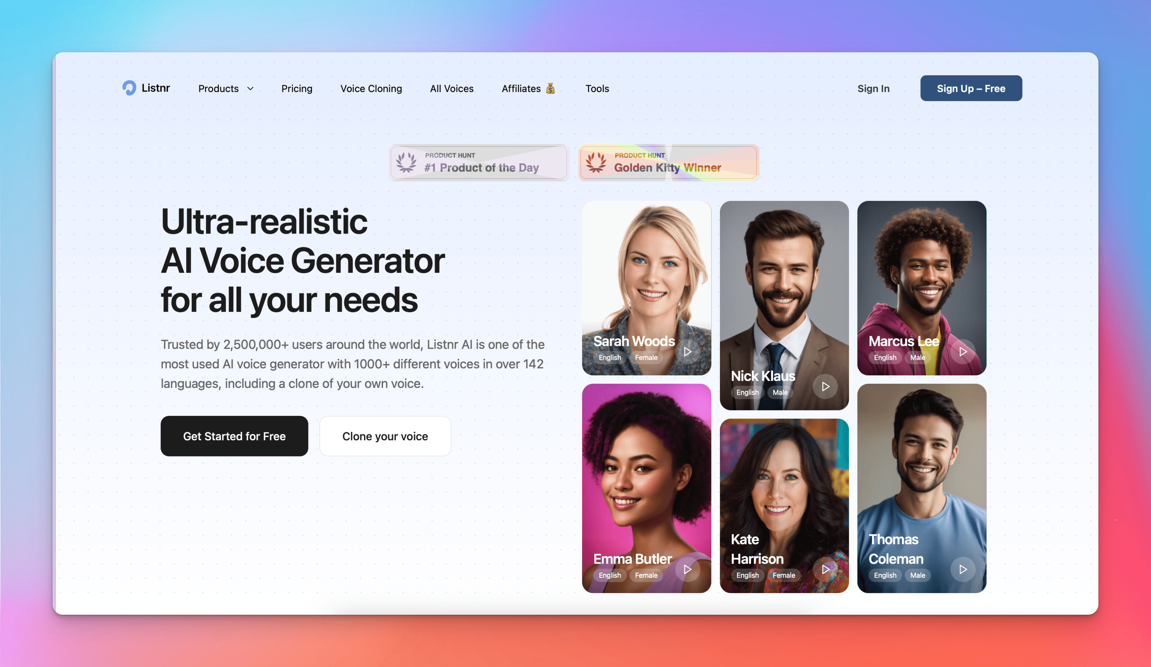 Listnr.ai is the top descript alternative in 2025 for podcast voiceovers