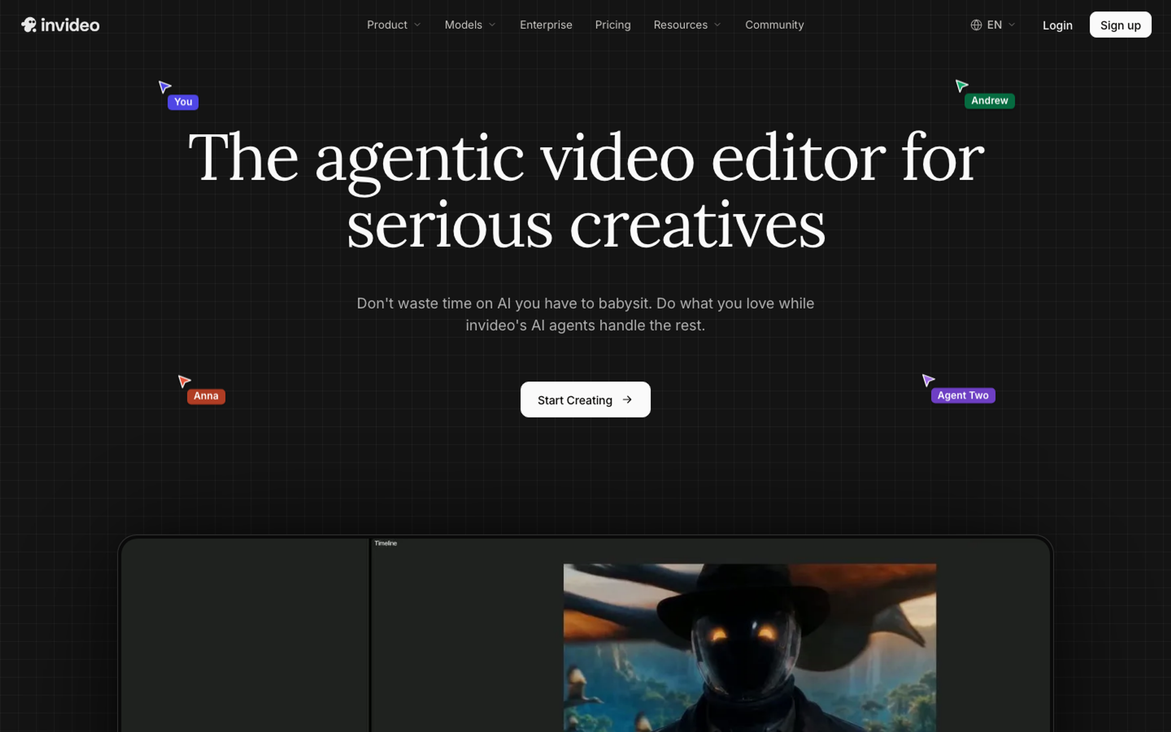 InVideo AI pricing page with credit-based plans