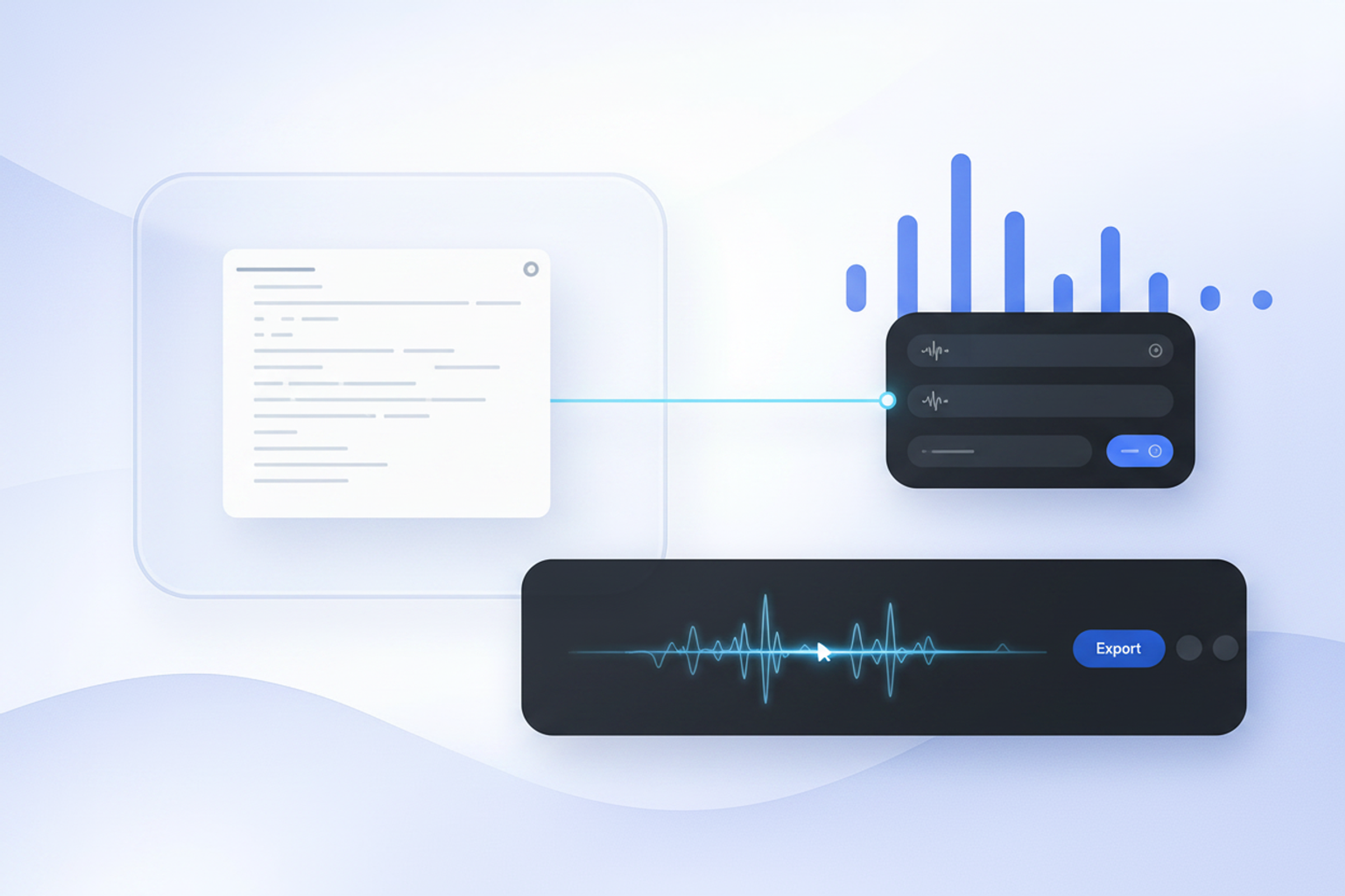 Telugu text to speech workflow showing a Telugu script being converted into an AI voiceover