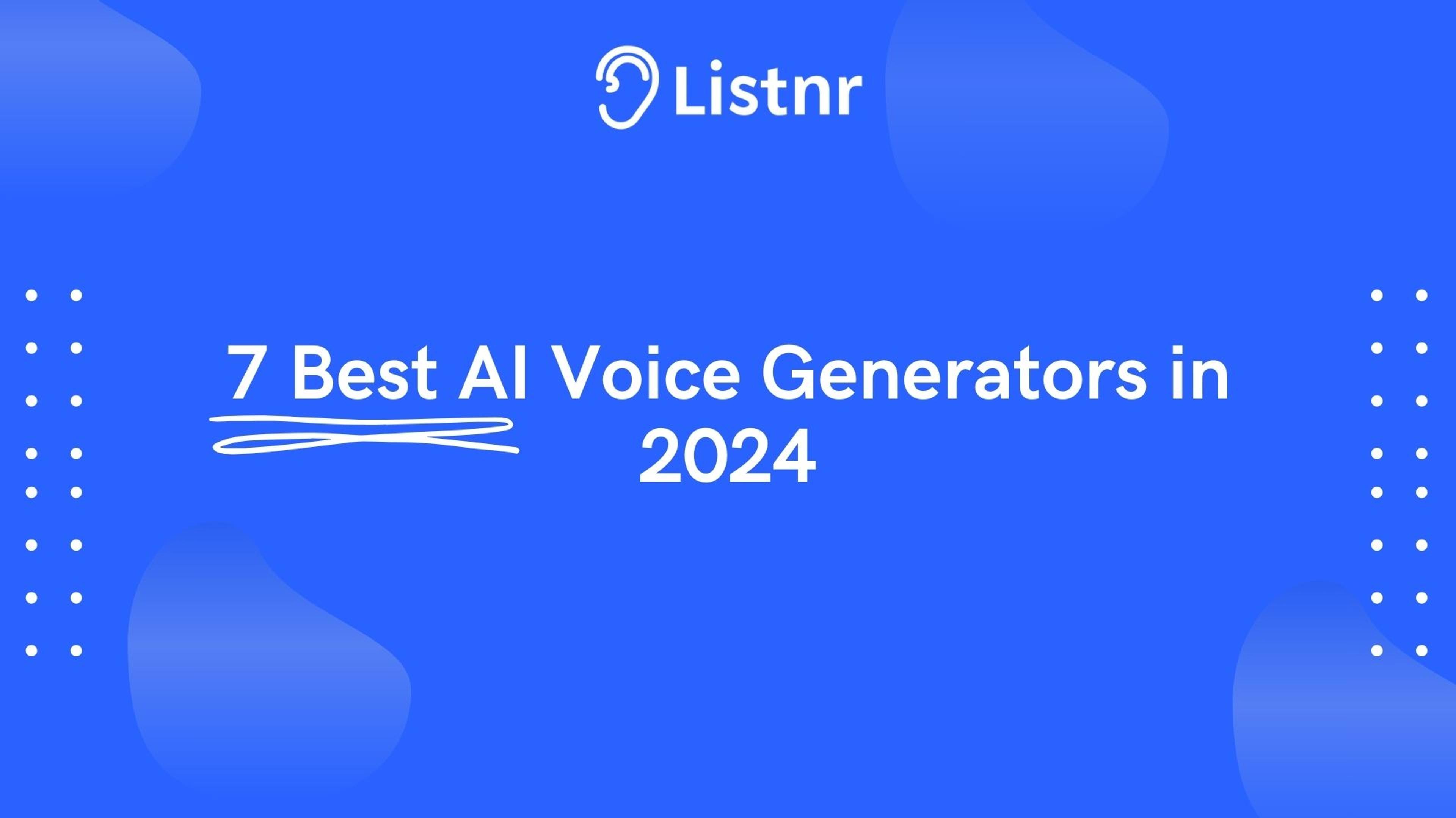 AI音声ジェネレーター ベスト7（2024年4月）
