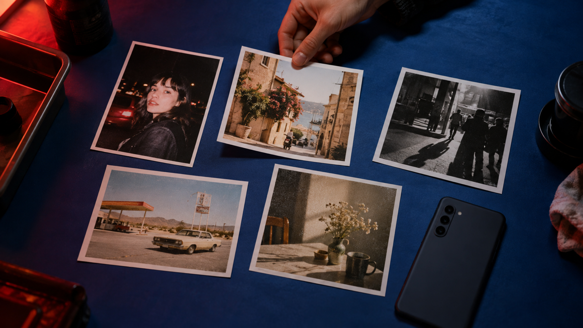 Different vintage camera apps shape color, contrast, texture, and flash in different ways.