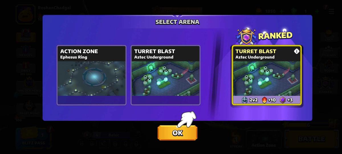 Different Arena Zones of Blitz of Battle.