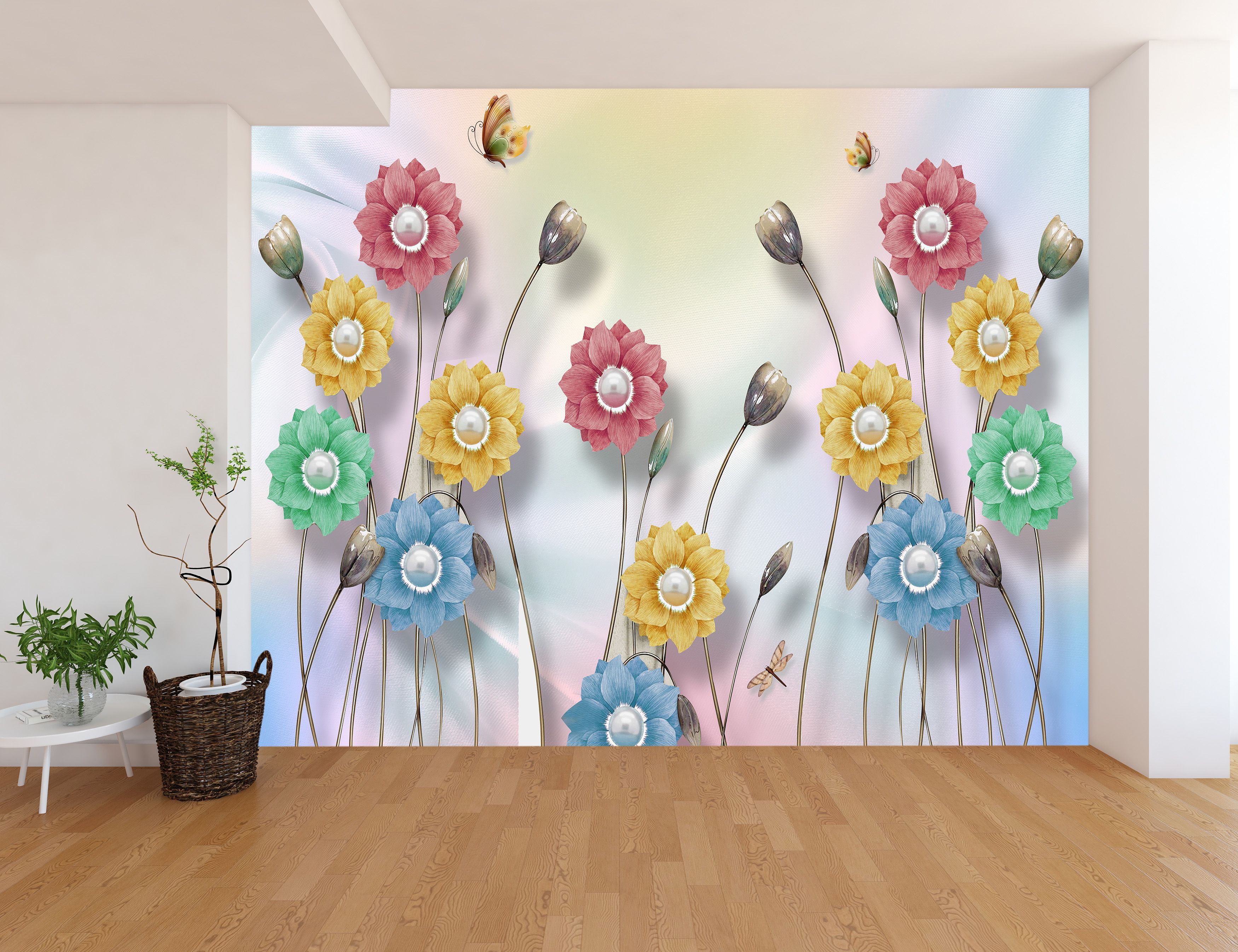 Picture of CW0010 Multi Colour Flower 5D, 6D,7D Exclusive 3D Effect wallpaper