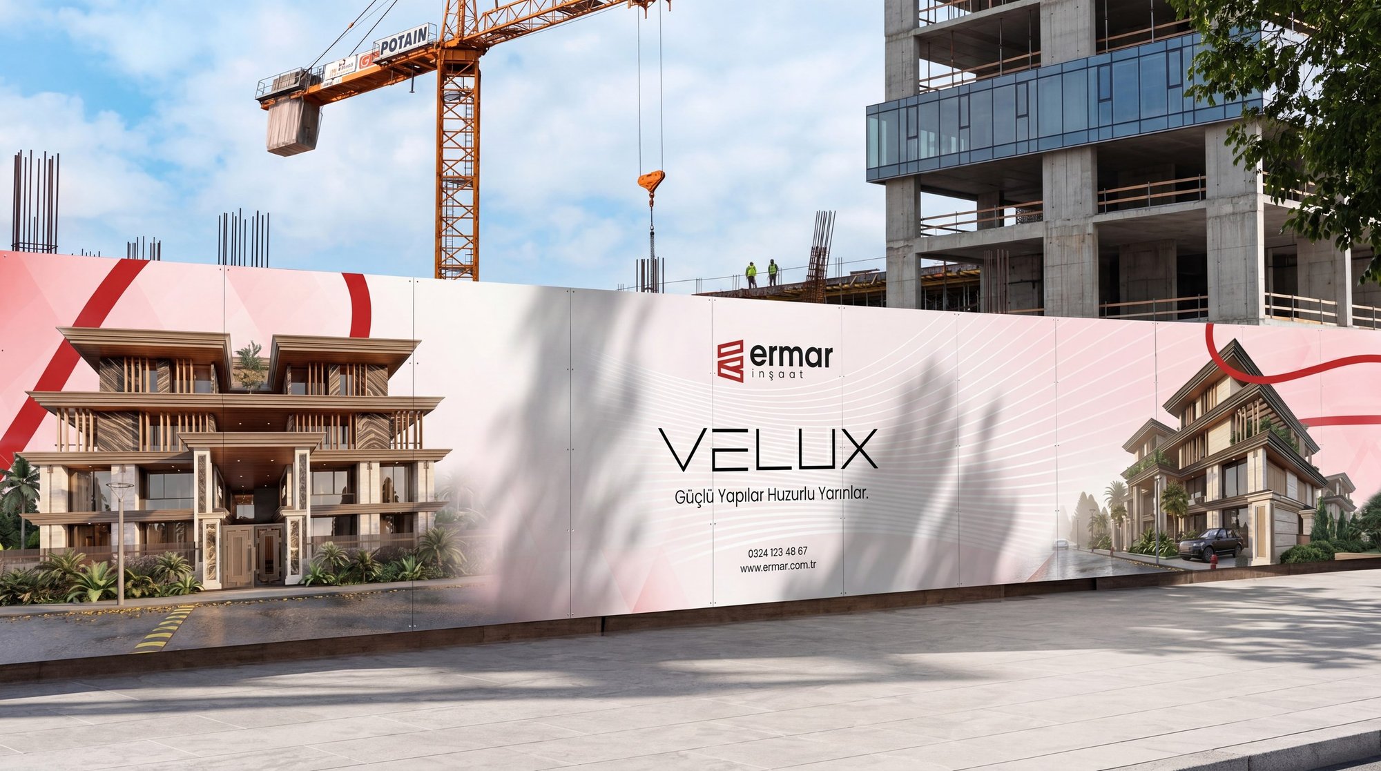 Ermar İnşaat Velux şantiye panosu