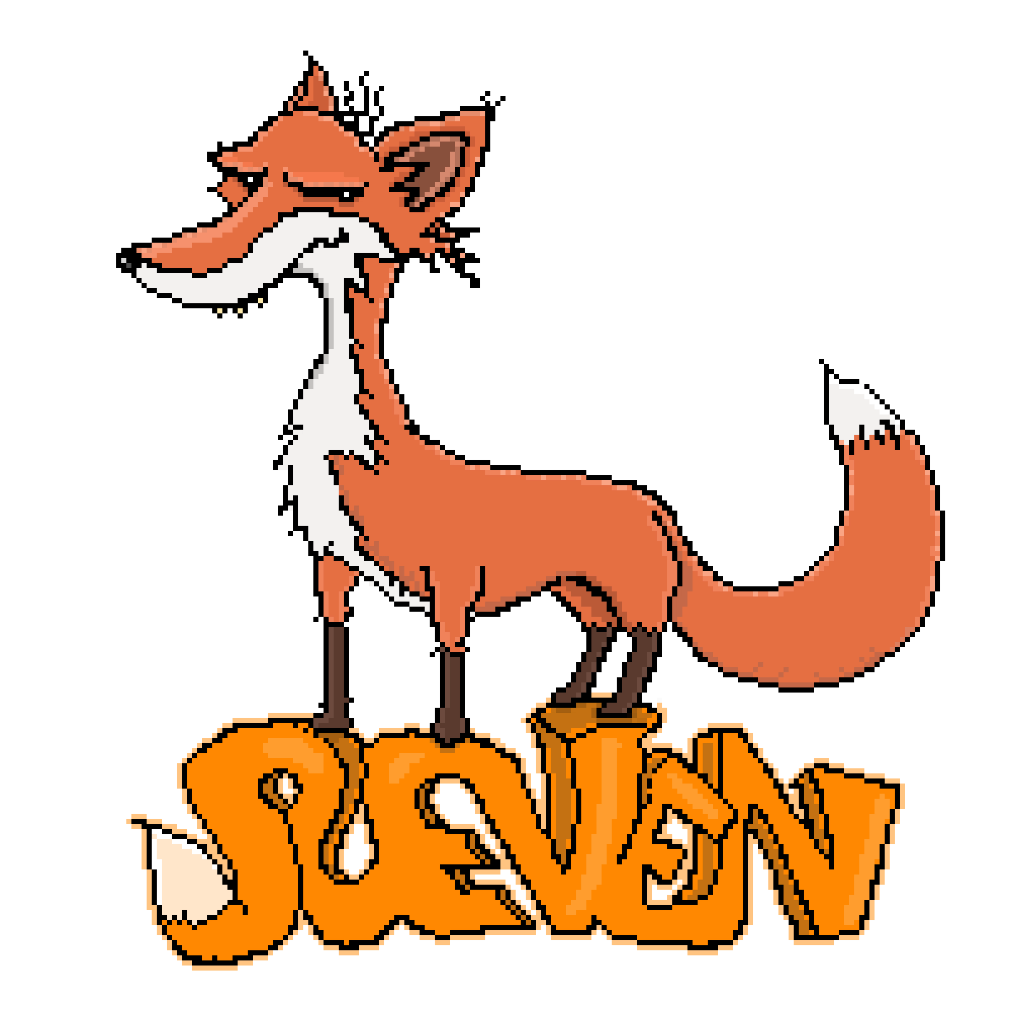 PIxel art logo of a fox