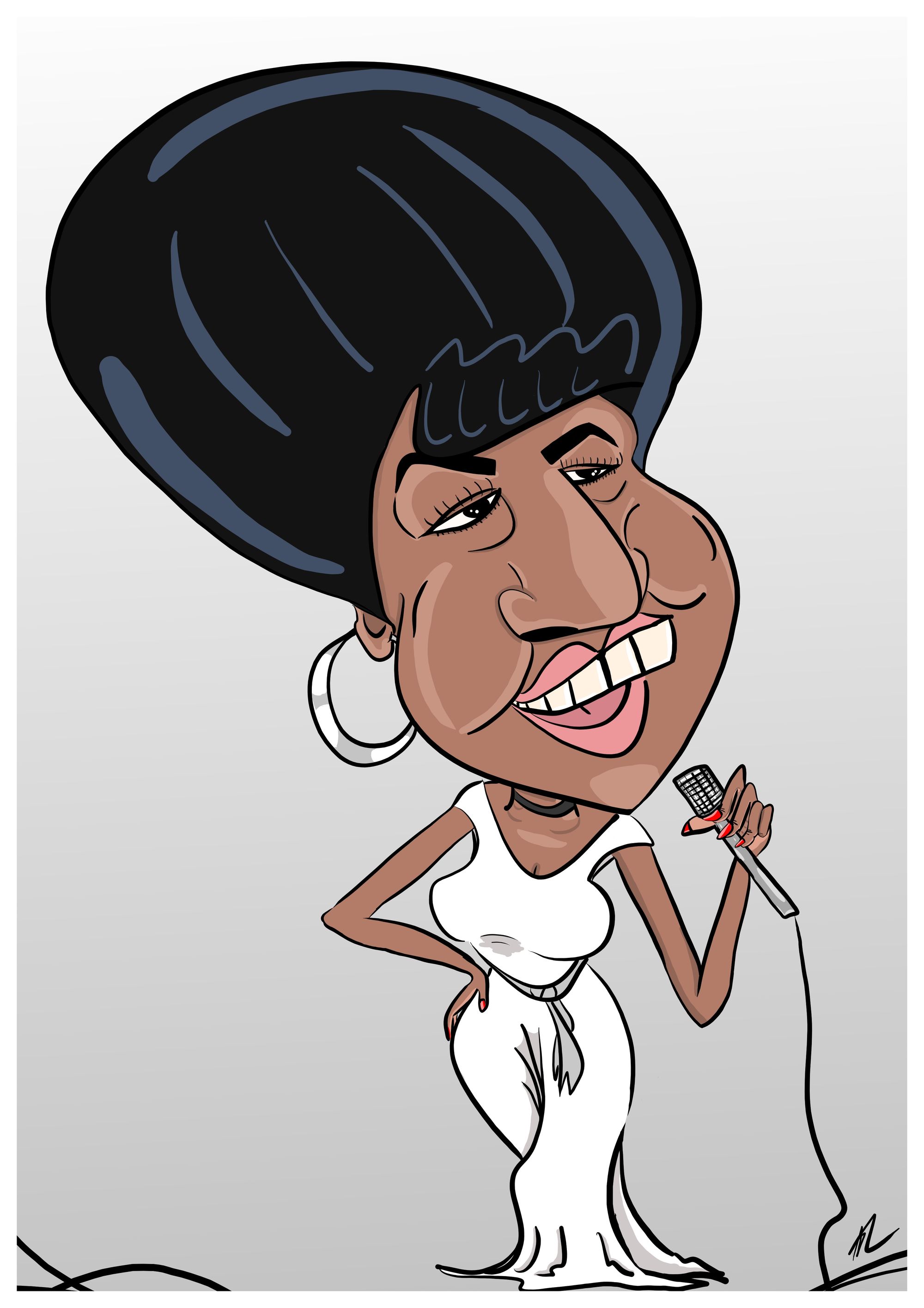 Aretha Franklin - Caricature