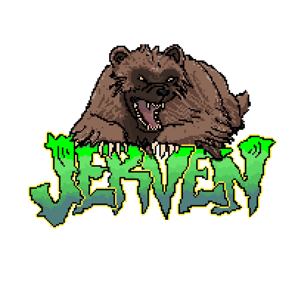 Pixel art logo of a Wolverine