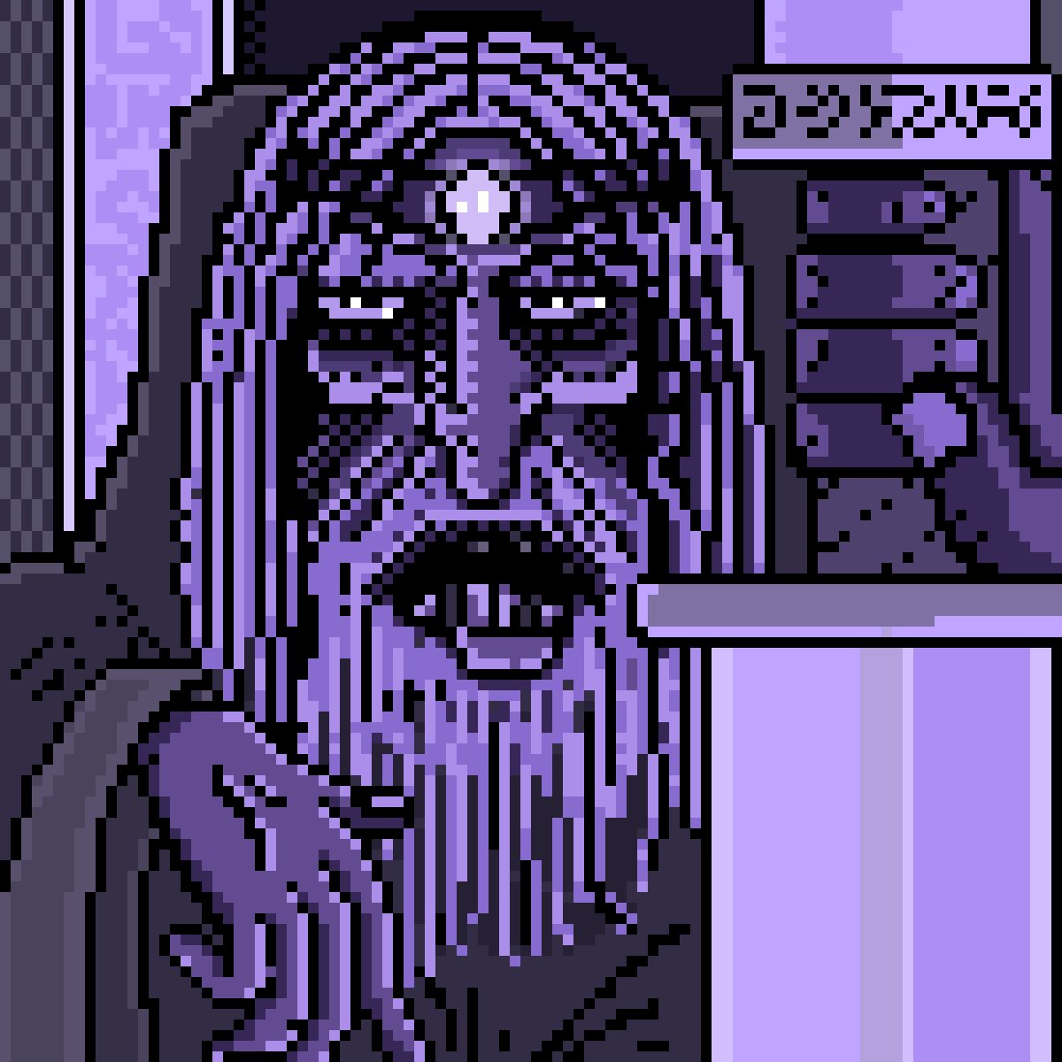 Pixel art image of an old king