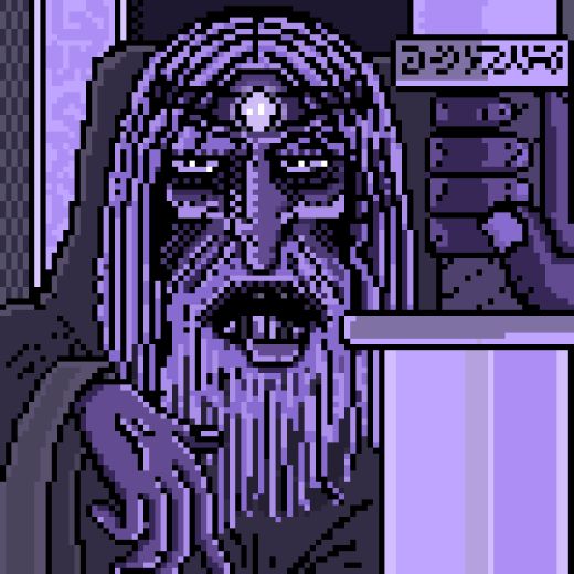 Pixel art image of an old king