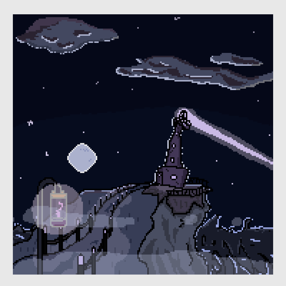 PIxel art of a lighthouse